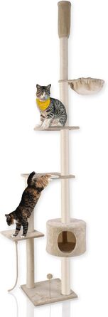 Кігтеточка Lycce Katzenbaum Tower - багатоповерхова з сизалю та плюшу, бежева, 230-260 см, XL