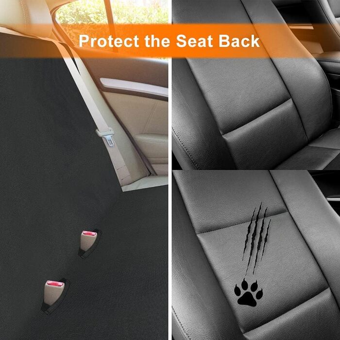 Захист для багажника автомобіля URAQT для собак, 142 x 130 см, водонепроникний, килимок на заднє сидіння для собак, автодекорація, захист заднього сидіння від бруду, з фіксатором для собак та мискою (чорний)