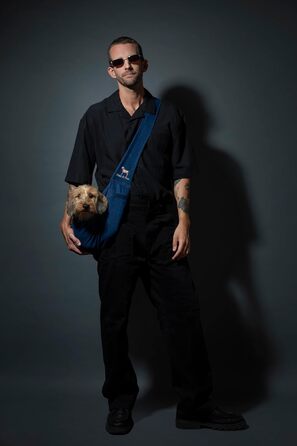 Трасик для собак Noah & Paw: переноска для маленьких собак до 10 кг з регульованим ремінцем та м'яким хутром. Двошагова система безпеки, переноска для тварин з преміум деніму