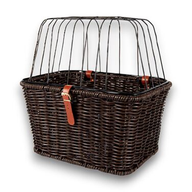 Фahrradkorb для собак Weiden, темно-коричневий, кріплення на багажник, 49 x 35 x 26 см, з захисним ґратом, вантажопідйомність до 15 кг