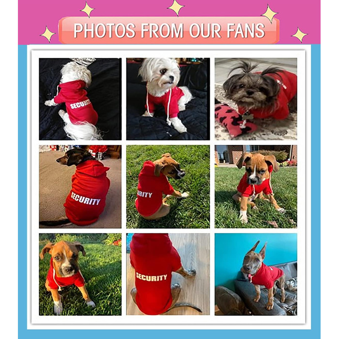 Світшот Izefia Hunde для собак Security Rdc: теплий пуловер з бавовни для маленьких та середніх собак, 4XL (XXL, обхват грудної клітки 62 см), колір рожево-червоний