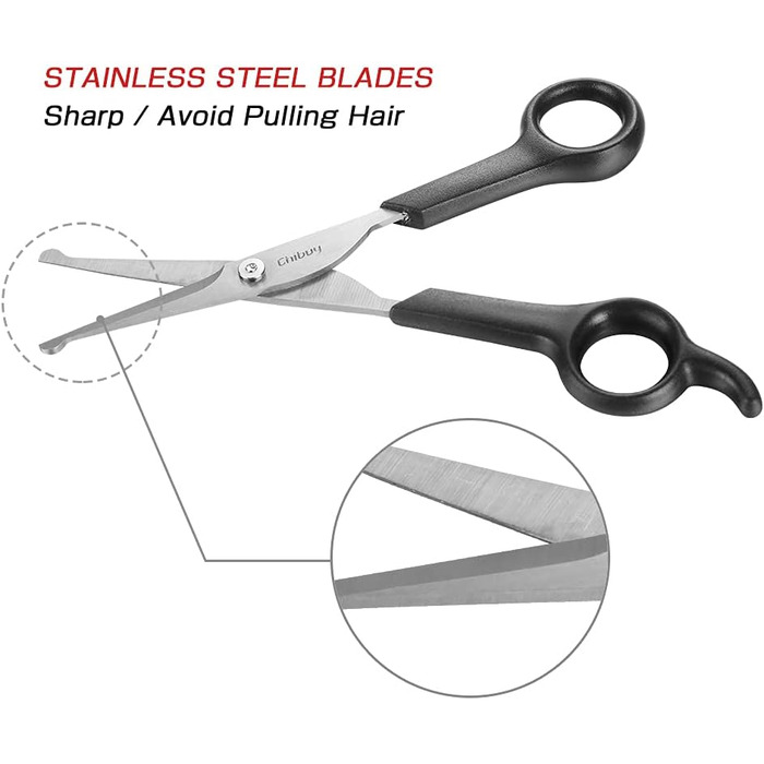 Професійна ножиці для собак з круглим кінчиком, для грумінгу, з нержавіючої сталі, 17 x 6,6 x 1,1 см