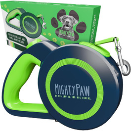 Рулетка-поводок Mighty Paw з вбудованим тримачем для пакетів, 40,6 см, для малих, середніх і великих собак, з липучкою для швидкого контролю