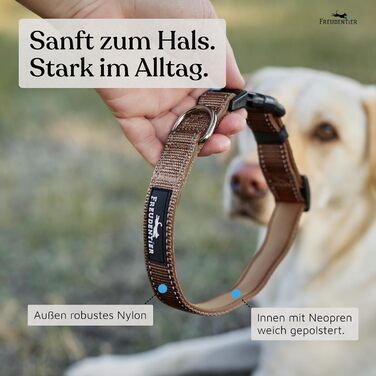 Нашийник для собак Freudentier: м'який, з неопрену, світловідбиваючий, міцний. Підходить для собак малих, середніх та великих порід. Колір: шоколадний, розмір: 35-50 см
