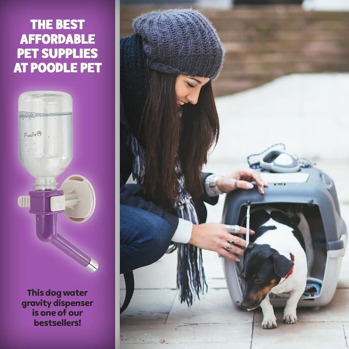 Автоматична поїлка для домашніх тварин Poodle Pet, з носиком-дозатором для собак, котів, хом'яків, кроликів та інших дрібних тварин, для кліток та будок