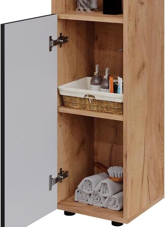 Пенал для ванної Vicco Irma 30x95 см, антрацит з крапками, меблі для ванної кімнати