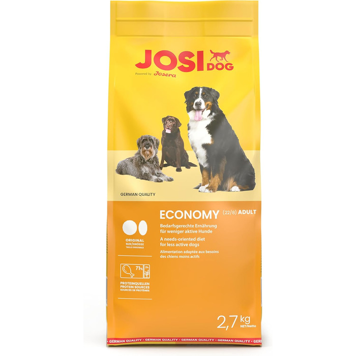 Сухий корм для собак JosiDog Economy Adult для малоактивних дорослих собак, преміум-клас, 5 кг