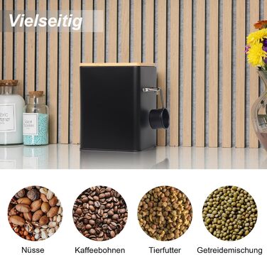 Контейнер для порошку GREELUE 6.5L з дозатором, коробка для порошку, корму, печива, кави (чорний)