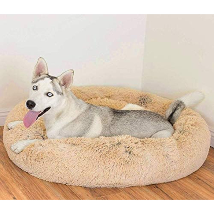 Кругле ліжко для домашніх тварин Segle Deluxe: м'яке, зручне, для собак та котів, 55x55x18 см
