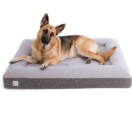 Ортопедичне ліжко для собак з memory foam, водонепроникним підкладкою, знімним чохлом на блискавці YKK, розмір M (94 x 76 x 15 см)