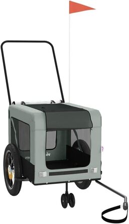 Фahrрадна причіп для собак від vidaXL, 120 x 54.5 x 53 см, сірий