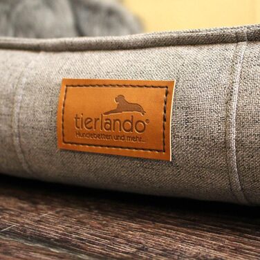 Ортопедичне собаче ліжко Tierlando® Goofy Couture з захистом для матраца, знімний чохол з меблевої тканини, для собак середніх та великих порід, розмір: 90x75 см, колір: графіт