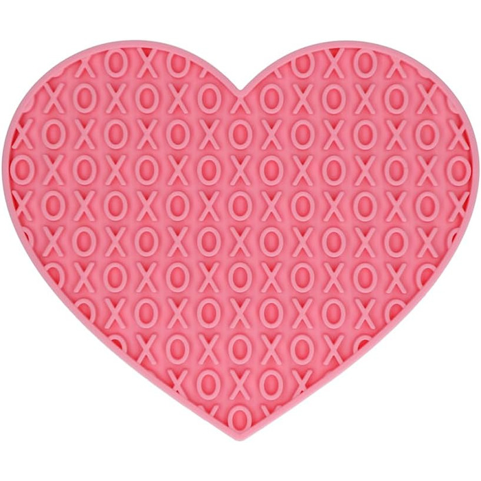 Килимок для тварин у формі серця, 19 x 23 см - Анти-сніф мат - повільний годівник - килимок для копання - 100% силікон - миється в посудомийній машині - для тварин - антиковзаючий миска - Рожевий, 19 x 23 см