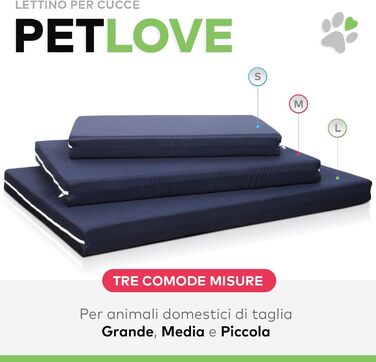 Ортопедичне ліжко для собак EvergreenWeb, середнього розміру | Ліжко для тварин з масажною наволочкою | Знімне та пральне собаче ліжко | Синій матеріал | PETLOVE M блакитне