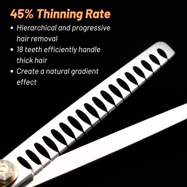 Набір професійних ножиць для грумінгу домашніх тварин 7 дюймів (прямі, вигнуті, тонкі, філірувальні). Підходить для собак.