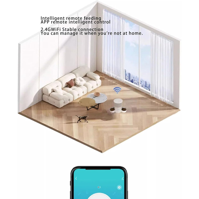 Автомат годування котів Ejoyous з 2 мисками, 3л, WiFi, програмування, запис голосу, керування через додаток