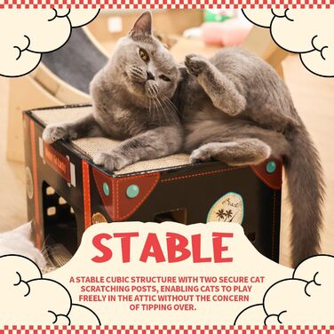 Котячий будиночок-крісло з картонної хвилястої поверхні ALL FOR PAWS Happy Go Lucky - великий, знімний, для дому