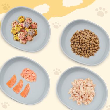 Набори мисок для котів та собак Bebeibon: силіконові, неслизькі, 330 мл, сірі (2 шт.)