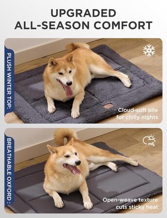 Килимок для собак Joydeco 74x53 см - двосторонній, з флісу, для переносок та кліток. Підходить для середніх та маленьких собак. Темно-сірий колір