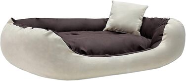 Лежак для собак і котів XXL 110x80 см, водонепроникний, коричнево-бежевий