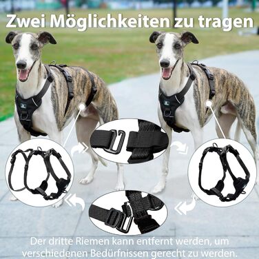 Пауерлд: Безпечна шлейка для собак, анти-тяга, паніка-шлейка, захист від втечі, регульована, дихаюча жилетка для собак (Чорний, XL) Екстра велика (упаковка з 1) Чорний