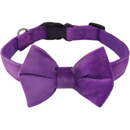 Нашийник для собак з краваткою WDPAWS, м'який велюр, швидка застібка, великі собаки (фіолетовий, L)