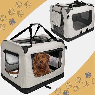 Складана переносна переносна сумка-переноска для собак та котів Petigi (кремовий, L 70x52x51 см)