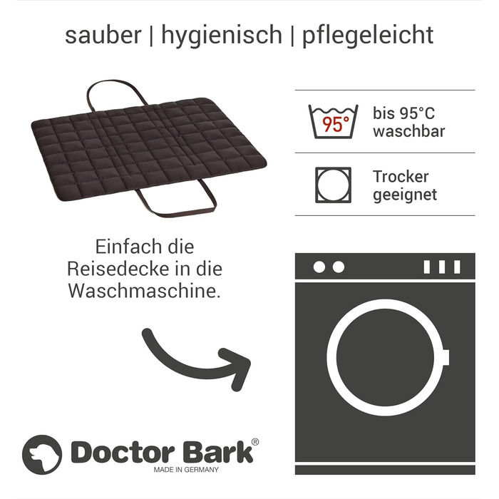 Сумка для собак та господарів Doctor Bark, зручна подорожня ковдра, підходить для алергіків, прання при 95°C, великий розмір, коричневий колір