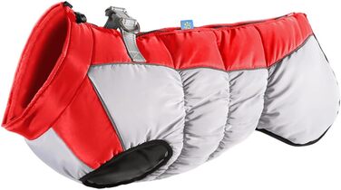 Зимова куртка для собак з металевою застібкою для повідка, тепла безрукавка для собак, відображаючий пуховик для собак, водонепроникний для великих собак (червоний, 4XL для 20-30 кг)
