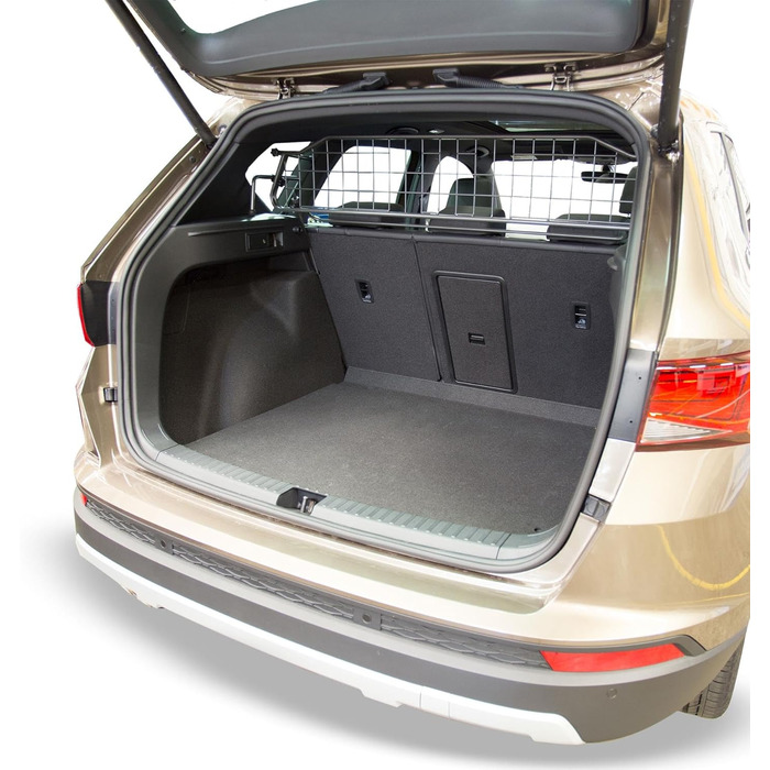 Сітка для собак Travall, сумісна з Seat Ateca (2016-), з панорамним дахом. Міцний захист багажника, сталева перегородка для тварин.