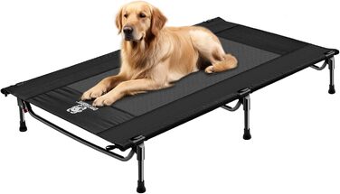 OneTigris лежанка для собак Outdoor, піднята лежанка 21 см, 130x70 см, зручна та дихаюча, міцна, легко миється, для кемпінгу, чорна L