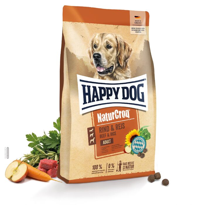 Сухий корм для дорослих собак Happy Dog NaturCroq з яловичиною та рисом, 15 кг