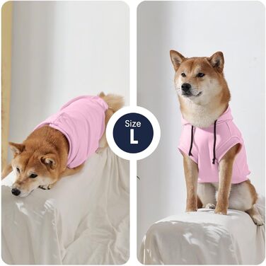Світшот для собак IECOii з капюшоном, рожевий, розміри M-4XL (обхват грудей 83 см)