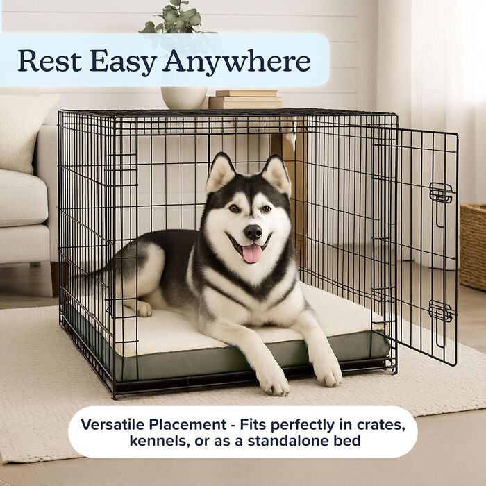 Ортопедичне ліжко для собак Petmaker, 2-шарове, з Memory Foam, для великих собак до 45 кг, сірого кольору, розмір L (112 x 89 x 12 см)