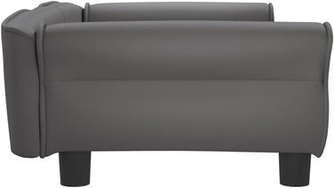 Софа для собак Festnight, ліжко для маленьких собак і котів, диван для домашніх тварин, крісло для котів, подушка для собак, ліжко для собак, подушка для котів, штучна шкіра, сірий, 95x55x30 см