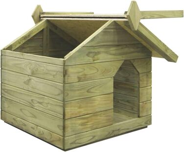 vidaXL Будка для собаки з імпрегнованої сосни, дах, 75x78x65 см