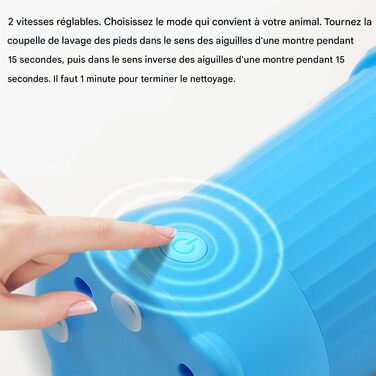 Автоматичний мийка лап для собак | USB, перезаряджається | Для собак та котів середніх порід, блакитна