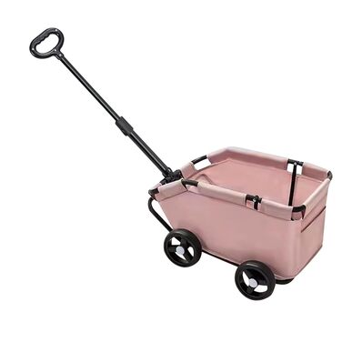 Дитяча коляска для собак середніх порід, до 25 кг, 4 колеса, складана, для подорожей, сірий/рожевий (51 x 35 x 31 см)