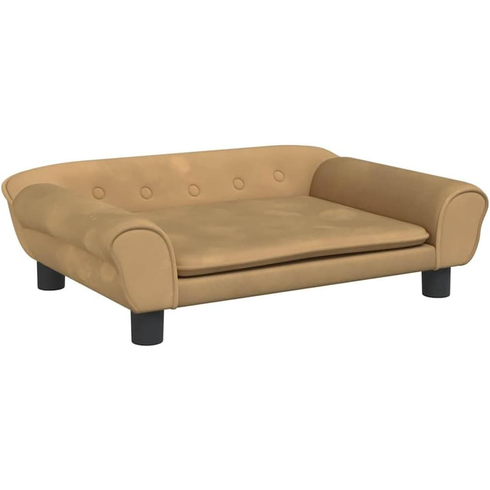 Крісло-ліжко для собак, м'яке ліжко для тварин, диванчик для маленьких собак та котів, з велюру (70 x 48 x 22 см, Коричневий)