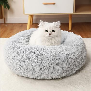 Крісло-ліжко для собак, котів: м'яке, миється, для великих, середніх та маленьких собак. Біле (50 см, світло-сіре)