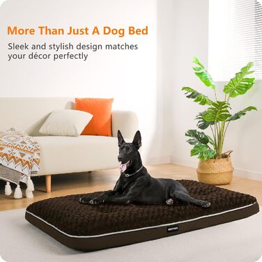 Ортопедичний лежак для собак, двоярусний килимок, миється, знімний кошик, 120 см, для великих собак, коричневий (L 120 x 74 x 12 см)