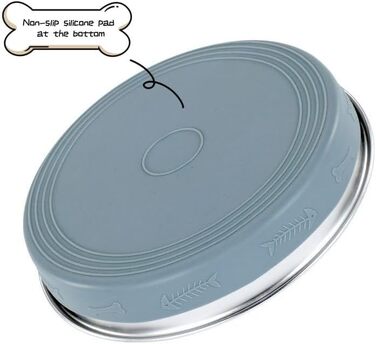 Антиблінковий набір для собак з нержавіючої сталі 304, 1л. Набір проти швидкого поїдання, металевий набір для собак середніх та великих порід, котів, з антиковзною силіконовою підкладкою, 21 см