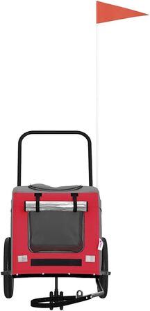 Причіп для тварин на велосипед, червоно-сірий, 124,5 x 63,5 x 53 см, для собак та котів