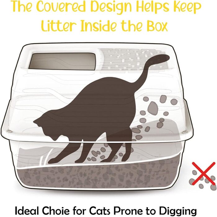 Лоток для котів Cat Centre Katzenklo XL з кришкою, Hop-In, Top Entry, сірий, 56 x 40 x 38 см