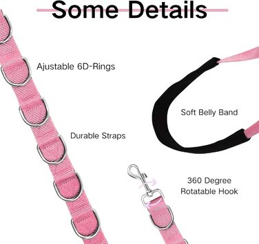 Нашийник для собак 3 шт., міцний, регульований, з D-подібними кільцями, для грумінгу та купання