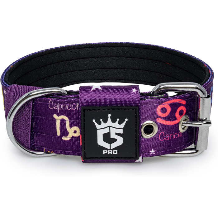 Тактичне нашийник для собак TSPRO, міцний, з металевою застібкою, 3.8 см, регульований, для середніх та великих собак (Зелений M), розмір M-H (регульований 40-48 см), Колір: Зелений (M-H, 40-48 см), Колір: Колір: фіолетовий
