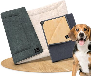 М'яка ковдра для собак Pawz 2 шт. | Квіткове ліжко для собак, дуже м'яке | Розмір: 100x70 см | Стильне, міцне та пральне, для переносок для собак | Ковдра для собак, ліжко для собак у дорозі | Подорожна ковдра для собак/кішок L (100x70 см)