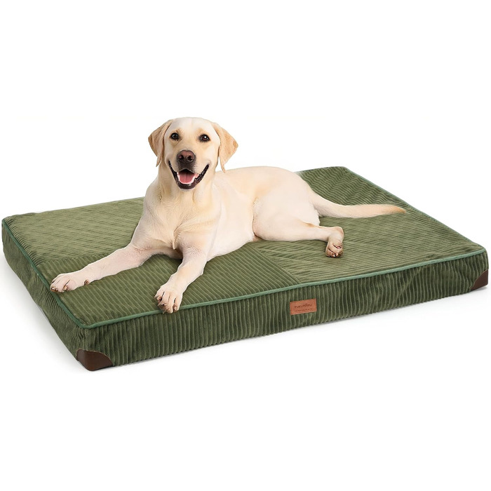 Ортопедичне ліжко для собак FUKUMARU - 91x56x9 см, зелене, з водонепроникним шаром, м'яке, антиковзне. Ліжко для собак, килимок, матрац