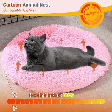 М'яке ліжко для собак Petcute, рожеве, 40x40 см - тепле, зручне, з неслизьким дном