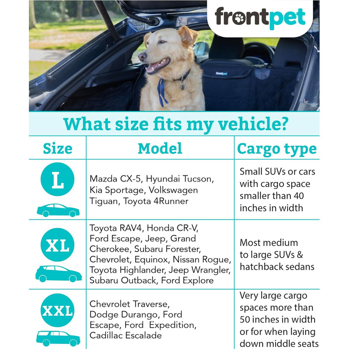 Захисний коврик у багажник для собак FrontPet, універсальний, великий (35'L x 40'W), сірий